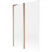 Mexen Mist L Paroi pliante pour baignoire 2 parties 120 x 150 cm, transparent, cuivre brossé - 8A9L-120-011-65-00