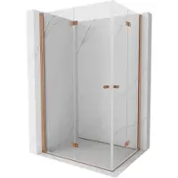 Mexen Mist-F Duo cabine de douche pliante 95 x 70 cm, transparent, cuivre brossé - 8A6-095L-070P-65-00