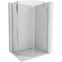 Mexen Mist cabine de douche pentagonale asymétrique pivotante 90 x 100 cm, transparent, chrome - 8A8-090-100-01-00