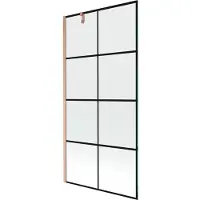 Mexen Next Paroi de douche à 1 volet 90 x 150 cm, motif noir, cuivre brossé - 895-090-000-00-77-65