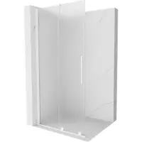 Mexen Velar paroi de douche coulissante à l'italienne 80 x 200 cm, verre laiteux 8 mm, blanc - 871-080-000-33-20