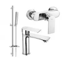 Mexen Royo DQ72 Ensemble de mitigeurs de lavabo et de douche avec accessoires, chrome (72204DQ72-00)