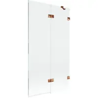 Mexen Lunar paroi de douche 2 vantaux droite 100 x 150 cm, transparent, or rose - 897-100-100-60-00-P