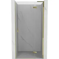 Mexen Mist-H L Pare-douche pivotant à droite 90 cm, transparent, or - 8A5L-090-000-50-00-P