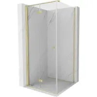 Mexen Mist-F T cabine de douche pliante gauche 70 x 70 cm, transparent, doré brossé - 8A6T-070-070-55-00-L