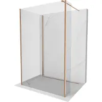 Mexen Kioto Paroi de douche Walk-in 125 x 80 x 40 cm, transparent, laiton brossé - 800-125-080-221-65-00-040