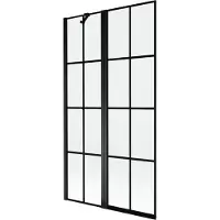 Mexen Mist Paroi de douche à 2 panneaux, gauche 100 x 150 cm, grille noire, noir - 8A9-100-011-70-77-L