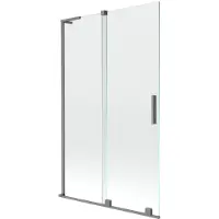 Mexen Velar L paroi de baignoire à 2 vantaux coulissante 110 x 150 cm, transparent, métal gun - 896-110-003-01-95