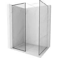 Mexen Kioto Paroi de douche à l'italienne 130 x 90 cm, motif noir, blanc - 800-130-202-20-70-090