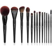Jessup Ensemble de pinceaux de maquillage Phantom Black, 13 pièces - Idéal pour les professionnels du maquillage et les passionnés