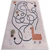 Rugsx Tapis FUN Game pour enfants, jeu, de lama beige 180x270 cm