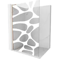 Mexen Kioto L Paroi de douche à l'italienne 80 x 200 cm, motif blanc, cuivre brossé - 800-080-103-65-85