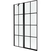 Mexen Mist Paroi de douche à 2 volets, gauche 110 x 150 cm, grille noire, noir - 8A9-110-011-70-77-L