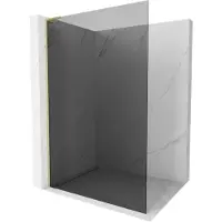 Mexen Kioto L paroi de douche Walk-in 90 x 200 cm, graphite, or brossé - 800-090-103-55-40