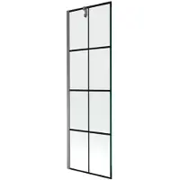 Mexen Next Paroi de douche pour baignoire 1 aile 60 x 150 cm, motif noir, Gun Metal - 895-060-000-00-77-95