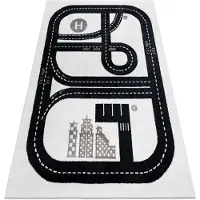 Rugsx Tapis FUN Track pour enfants, rue, ville crème 240x330 cm