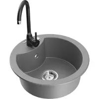 Mexen Evier en granit Diego avec mitigeur Telma, gris (6512-71-670200-70)