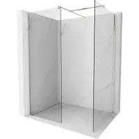 Mexen Kioto paroi de douche Walk-in 80 x 80 cm, transparent, nickel brossé - 800-080-202-97-00-080