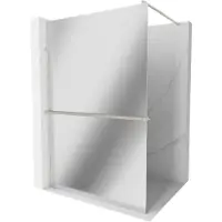 Mexen Kioto+ paroi de douche avec tablette 80 x 200 cm, miroir, nickel brossé - 800-080-121-97-50
