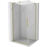 Mexen Velar L Cabine de douche coulissante 100 x 80 cm, transparente, or brossé - 871-100-080-03-55