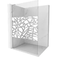 Mexen Kioto L Paroi de douche à l'italienne 80 x 200 cm, motif blanc, chrome - 800-080-103-01-85