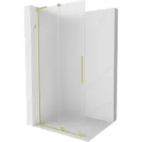 Mexen Velar L paroi de douche coulissante Walk-in 100 x 200 cm, givrée 8 mm, or brossé - 871-100-003-33-55