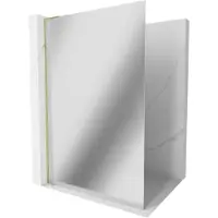 Mexen Kioto L Paroi de douche à l'italienne 70 x 200 cm, miroir, or - 800-070-103-50-50