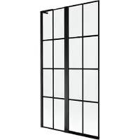Mexen Mist L Paroi de douche à 2 panneaux, gauche 100 x 150 cm, grille noire, noir - 8A9L-100-011-70-77-L