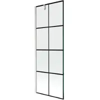 Mexen Next Séparation de baignoire 1 aile 70 x 150 cm, motif noir, nickel brossé - 895-070-000-00-77-97