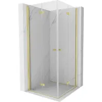 Mexen Mist-F Duo cabine de douche pliante 120 x 120 cm, transparent, or brossé - 8A6-120L-120P-55-00