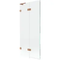 Mexen Lunar L Paroi de douche à 2 volets, gauche 80 x 150 cm, transparent, cuivre brossé - 897L-080-100-65-00-L