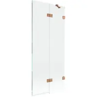 Mexen Lunar Paroi de douche à 2 panneaux, droite 80 x 150 cm, transparent, cuivre brossé - 897-080-100-65-00-P