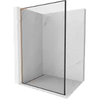 Mexen Kioto L paroi de douche à l'italienne 70 x 200 cm, motif noir, cuivre poli - 800-070-103-65-70