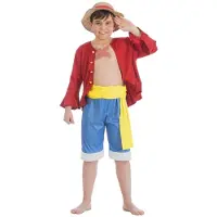 Chaks Déguisement - - Luffy One Piece - Garçon 7-8 ans - 128 cm - Sous licence officielle