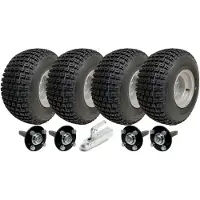 Parnells 18x9.50-8 ATV à double essieu Kit de remorque quadruple à boutons Roues, essieux, attelage en acier 408kg