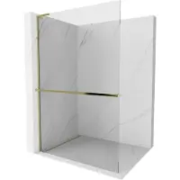 Mexen Kioto+ L paroi de douche avec tablette 115 x 200 cm, transparent, or - 800-115-123-50-00