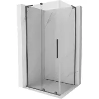 Mexen Cabine de douche Velar L, porte coulissante 110 x 120 cm, transparente, Gun-Metal - 871-110-120-03-95