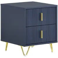 SoBuy Table de chevet, table de chevet avec 2 tiroirs, table d'appoint moderne pour la chambre et le salon, bleu, 40 x 40 x 47 cm FBT115-B