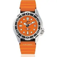 Chris Benz Montre Femme, Homme, Mixte CB-500A-O-KBO Automatiques, Montre de plongée Orange