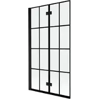 Mexen Mist Paroi de douche à 2 volets, gauche 100 x 150 cm, grille noire, noir - 8A9-100-002-70-77-L