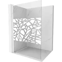 Mexen Kioto L Paroi de douche à l'italienne 80 x 200 cm, motif blanc, blanc - 800-080-103-20-85