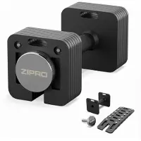 Zipro Haltère réglable Square 16 kg – Ensemble d'haltères compact au design carré Système de changement rapide Plaques en acier Haltères pour salle de sport à domicile