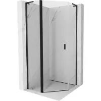 Mexen Mist L cabine de douche pentagonale pivotante 100 x 100 cm, transparent, noir - 8A8L-100-100-70-00