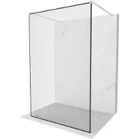 Mexen Kioto paroi de douche 150 x 200 cm, motif noir 8 mm, nickel brossé - 800-150-002-97-70
