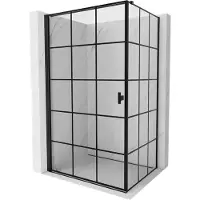 Mexen Mist-B cabine de douche pivotante gauche 80 x 110 cm, grille noire, noir - 8A2T-080-110-70-77-L