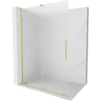 Mexen Velar paroi de douche coulissante à l'italienne 140 x 200 cm, verre dépoli 8 mm, doré - 871-140-000-33-55
