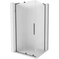Mexen Douche coulissante Velar L 110 x 120 cm, verre dépoli, gris foncé brossé - 871-110-120-33-66