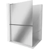 Mexen Kioto+ L paroi de douche avec étagère Walk-in 110 x 200 cm, miroir, gun metal - 800-110-123-95-50
