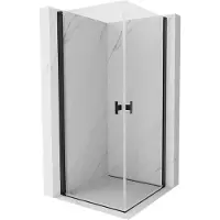 Mexen Mist-B Duo cabine de douche pivotante 75 x 75 cm, transparente, noire - 8A2-075-075-70-00