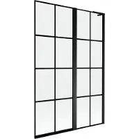 Mexen Mist L Pare-bain 2 parties droite 120 x 150 cm, grille noire, noir - 8A9L-120-011-70-77-P